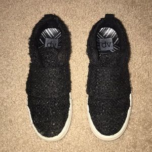 Black sparkle slip on shoe